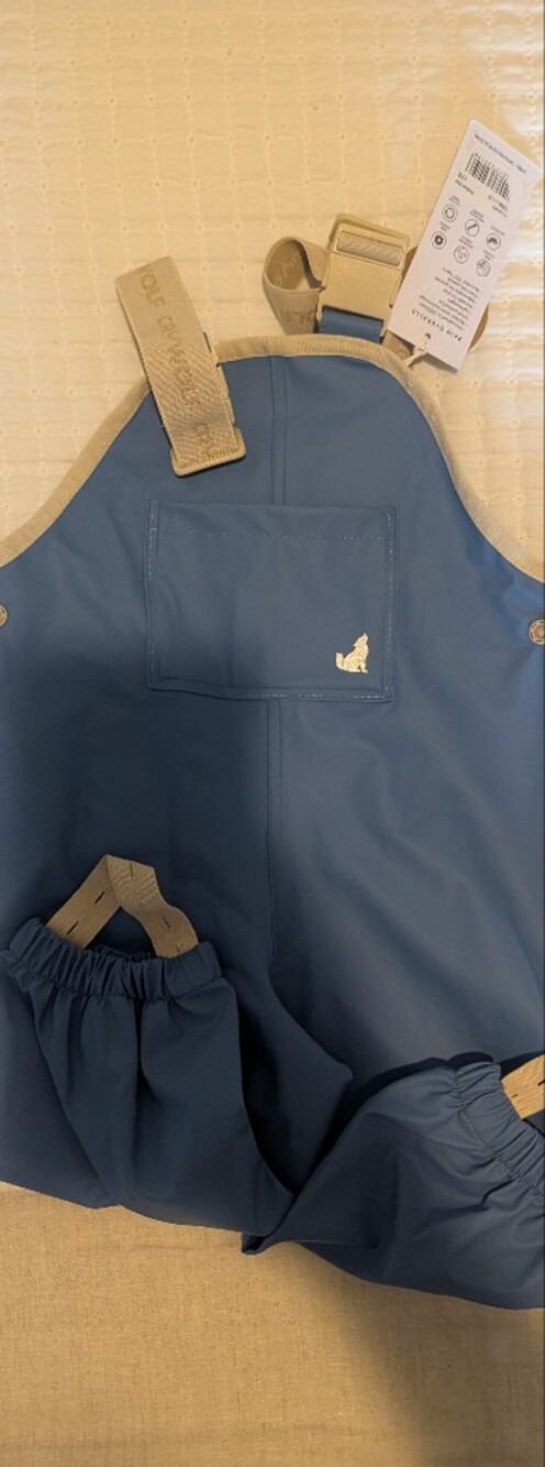 Kids Waterproof Blue Rain Romper with Hood Size 1